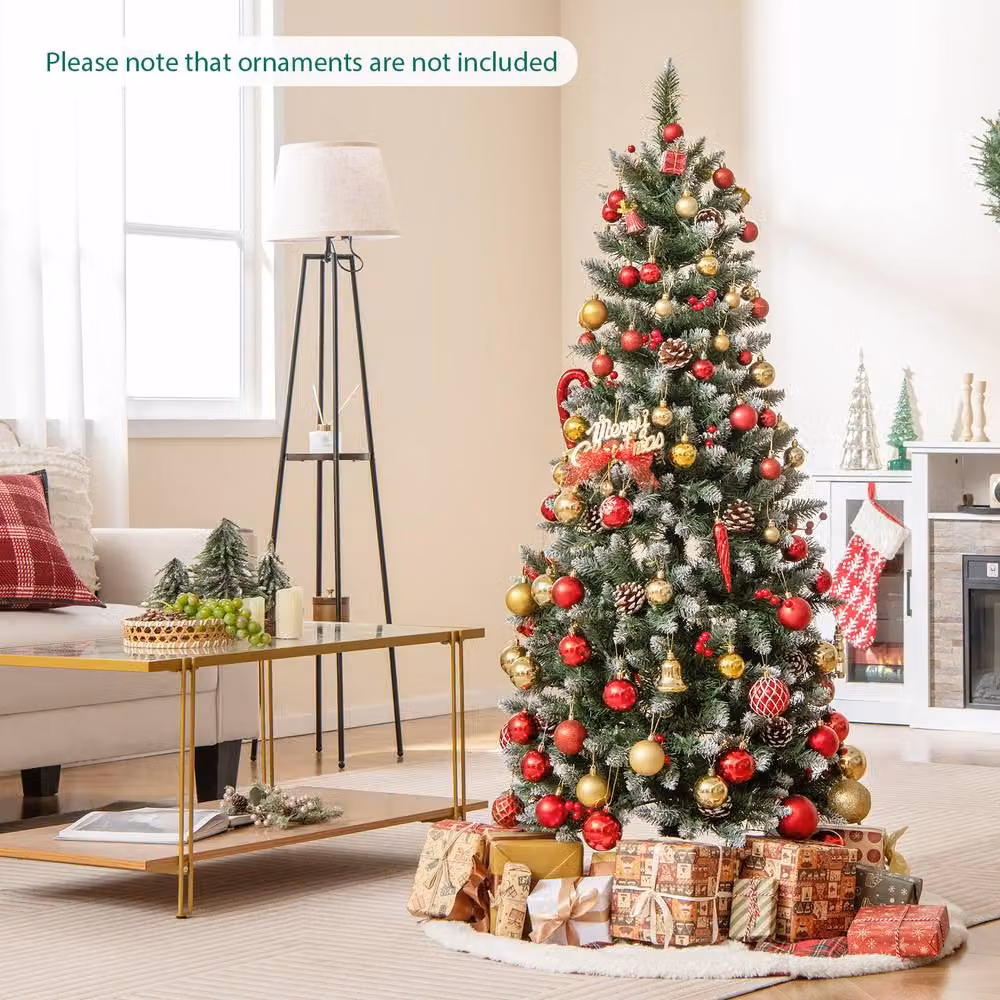 Costway 5 FT Green Artificial Hinged Christmas Tree with 408 Branch Tips – 3