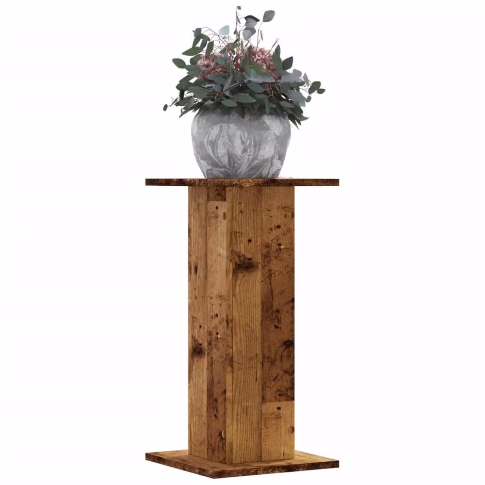 Berkfield Home Set of 2 Rustic Brown Wood Plant Stands, W/D/H: 30 x 30 x 60 cm – 2