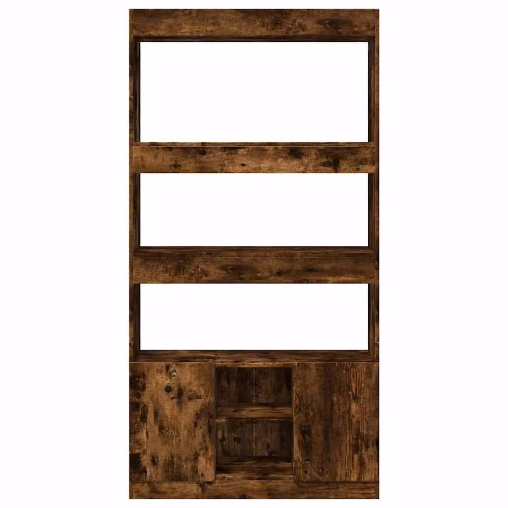 Berkfield Home Smoked Oak Highboard in Brown, W/D/H: 92 x 33 x 180 cm – 4