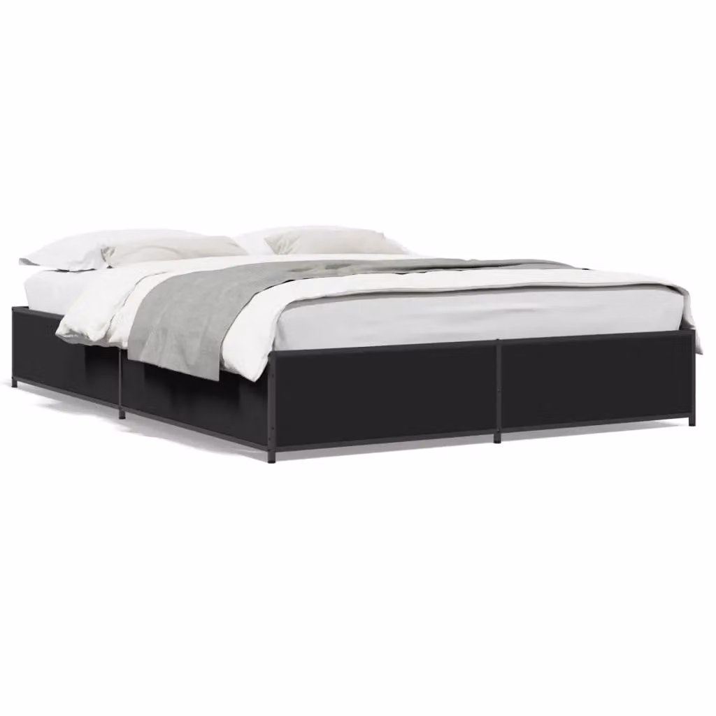 Berkfield Home Small Double Bed Frame in Black, W/D/H: 120 x 200 cm – 2