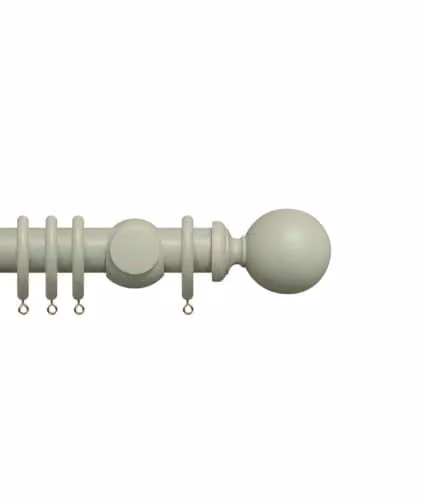 New Edge Blinds Premium 35mm Wooden Curtain Pole Set in Grey, 170 cm