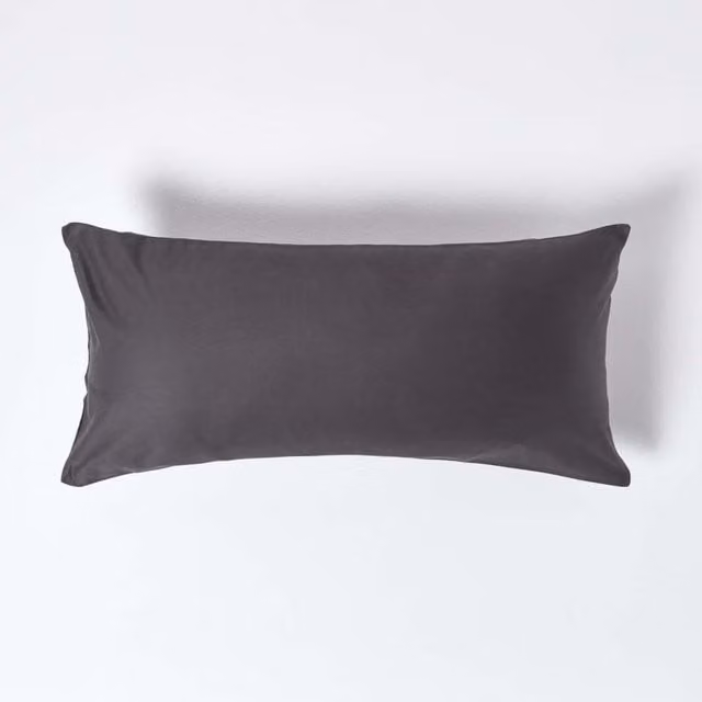 Homescapes 1000 Thread Count Egyptian Combed Cotton Mako Satin Pillowcase, Grey, W: 80 cm, H: 40 cm