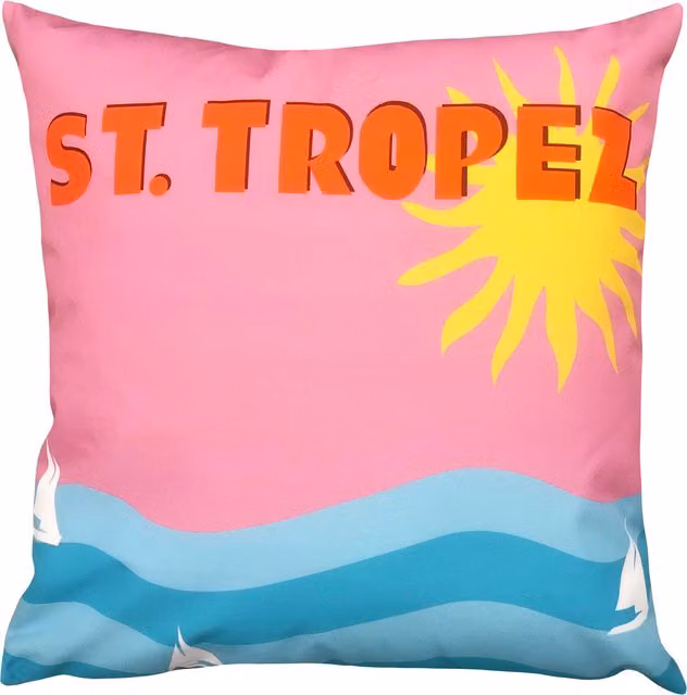 Make it a Home St Tropez Abstract Outdoor Cushion Cover, Multicolour and Pink