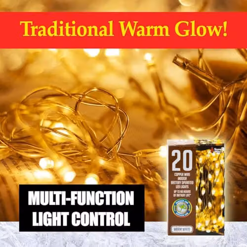 VFM Indoor Copper Wire Christmas Lights in Warm White – 7