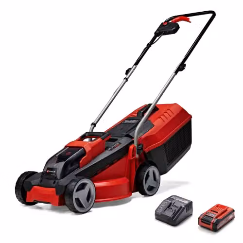 Einhell Power X-Change 18V Cordless Lawnmower with Battery and Charger, Red and Black