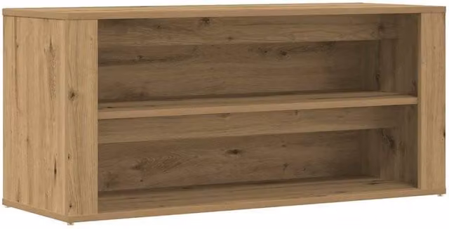 Berkfield Home Artisan Oak Shoe Bench in Brown, W/D/H: 100 x 35 x 45 cm