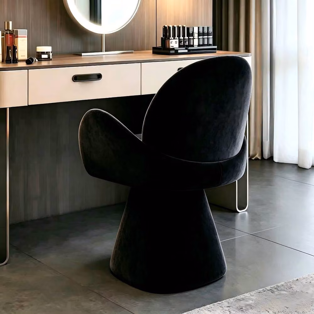 Rolipo Luxury Black Rotating Vanity Stool for Bedroom Dressing Tables – 5