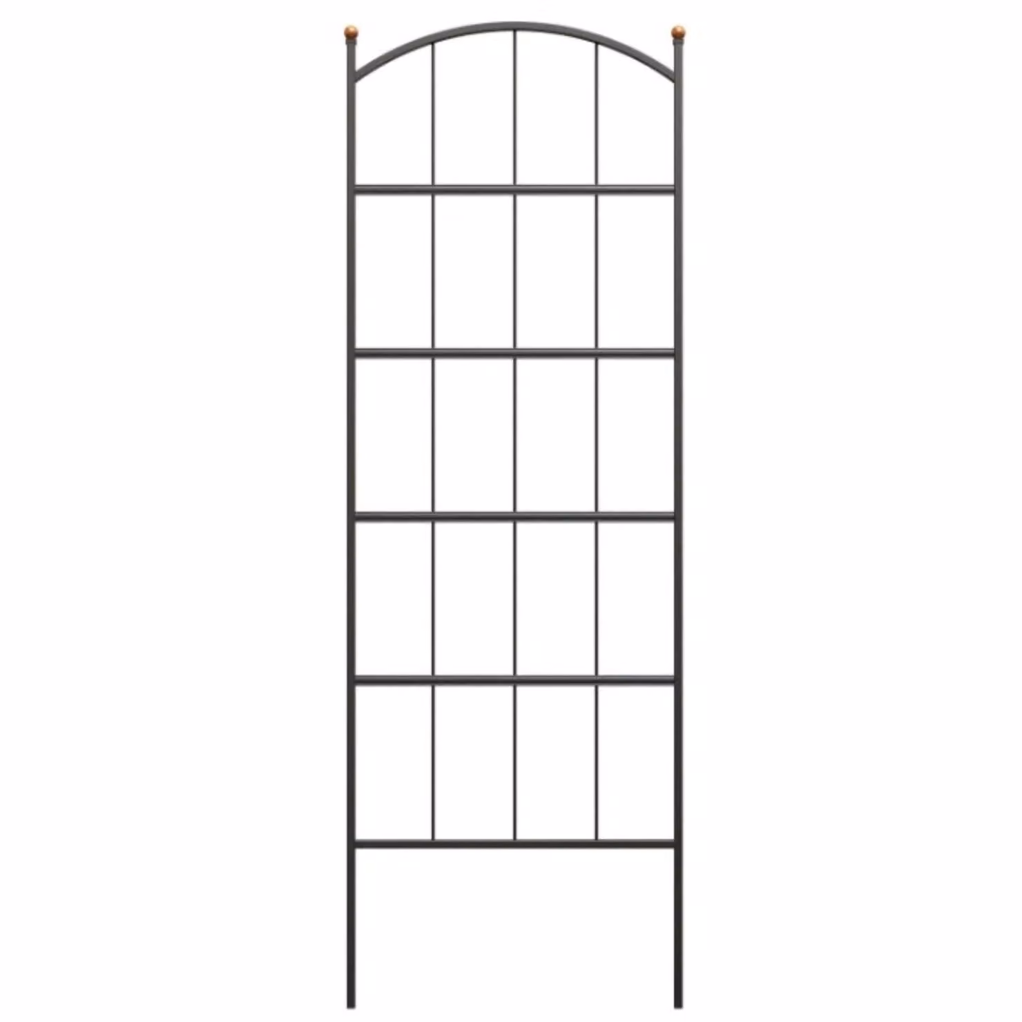Primrose Modern Farmhouse Black Powder-Coated Steel Trellis with Copper Accent Finial Balls, Height: 190 cm – 2