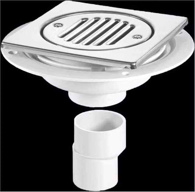 McAlpine USG2T6SS Untrapped Square Gully with Removable Stainless Steel Grid in Silver – 1
