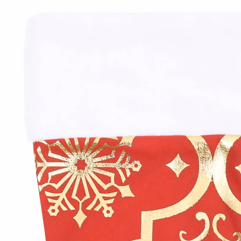 Berkfield Home Luxury Christmas Tree Skirt with Sock, Red, Diameter: 122 cm – 4