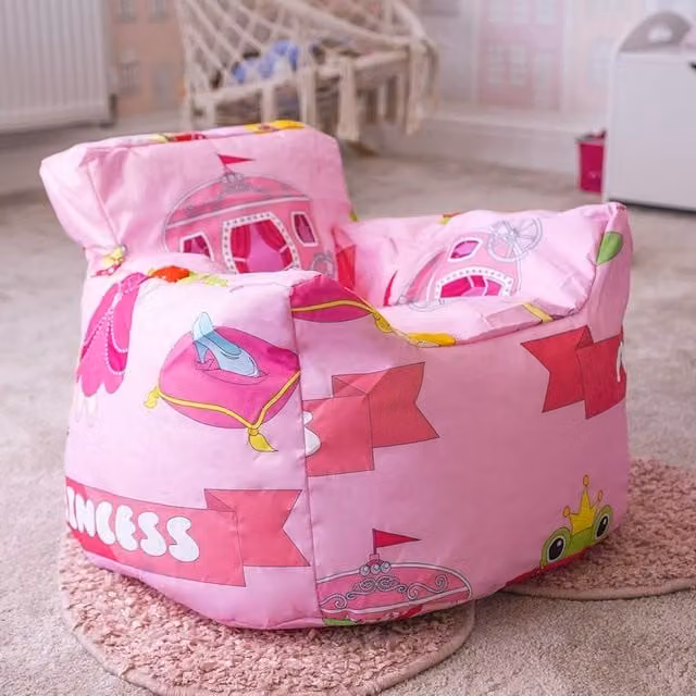 Marco Paul Pink Graphic Childrens Beanbag Stool Cover