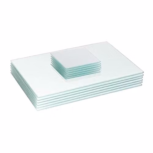 Harbour Housewares 12pc Glass Placemats and Coasters Set in White, W/D: 30 x 20 cm