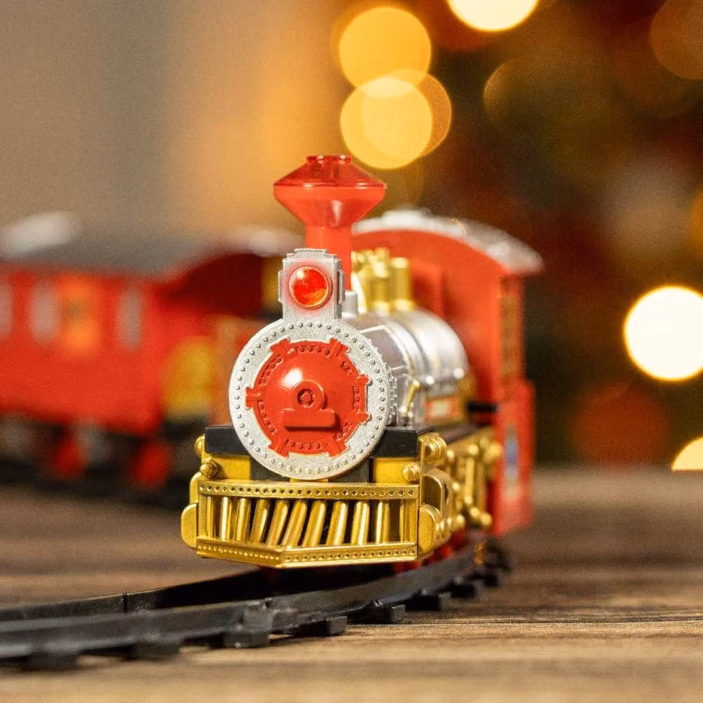 MANTRARAJ Deluxe Musical Christmas Train Set with Lights and Sound, Multicolour Tabletop Decoration – 5