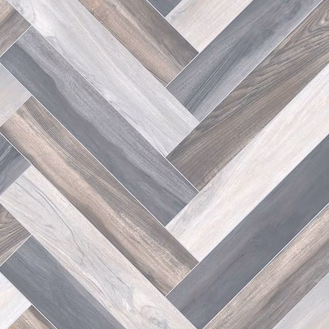 Vinyl Flooring UK Grey Wood Effect Cushion Backed Vinyl Flooring Sheet, W: 100 cm, L: 300 cm