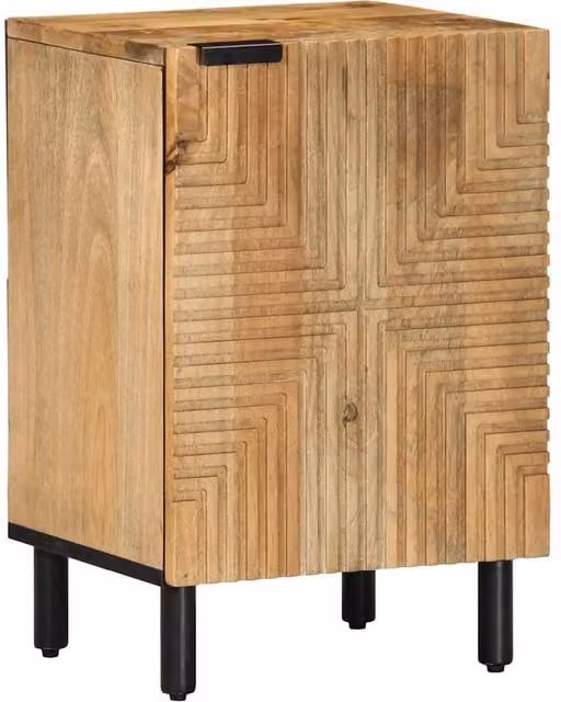 Berkfield Home Brown Mango Wood Freestanding Bathroom Cabinet, W/D/H: 38 x 33.5 x 58 cm
