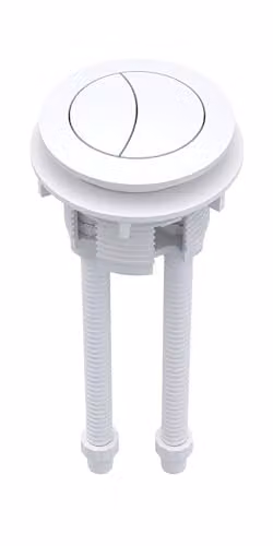 nuie CPB101 Modern Round Toilet Cistern Dual Flush Push Button Accessory, Matt White, W: 48 mm, H: 160 mm, D: 48 mm