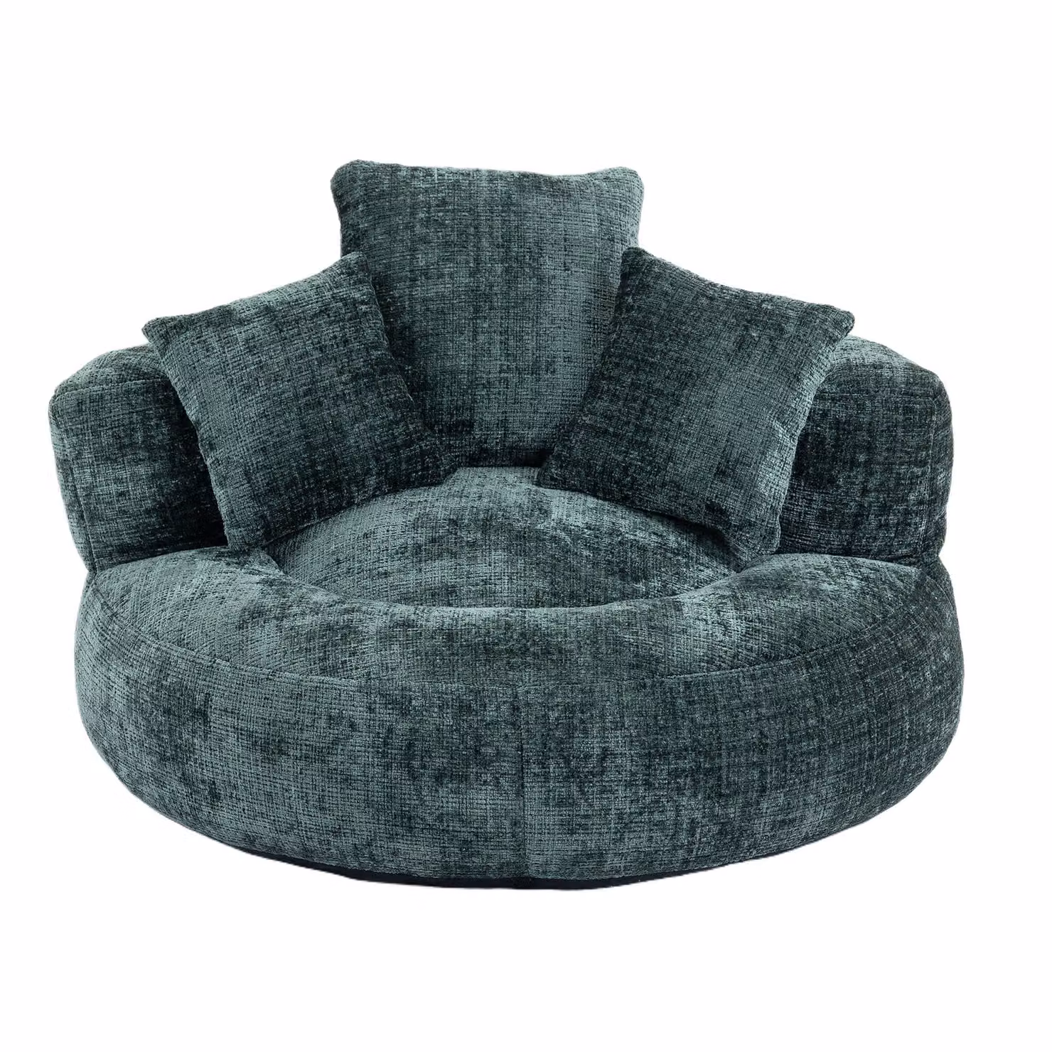 Aosom UK Green Lazy Sofa Bean Bag Chair with 3 Pillows and Shredded Memory Foam Filling, W/D/H: 108 x 108 x 52 cm – 2