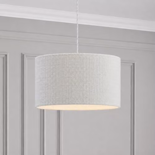 CGC Lighting Messina White Luxury Cotton Drum Lampshade, Diameter: 30 cm – 1