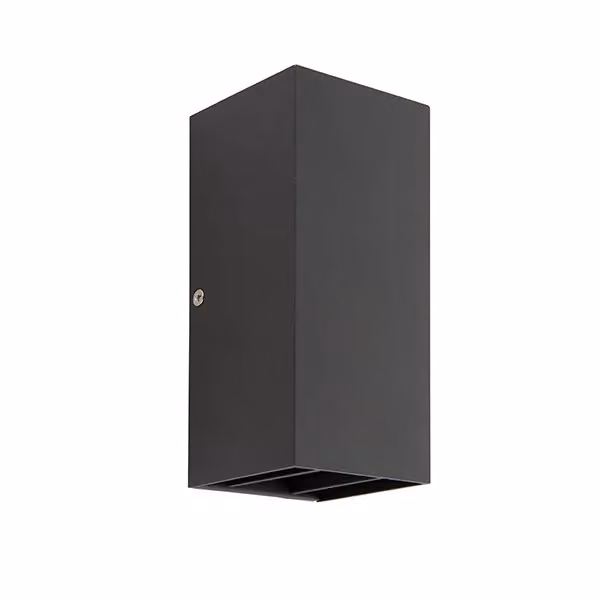 Netlighting Glover Integrated LED 2 Light Outdoor Up Down Wall Light in Matt Black Glass IP44 – 2