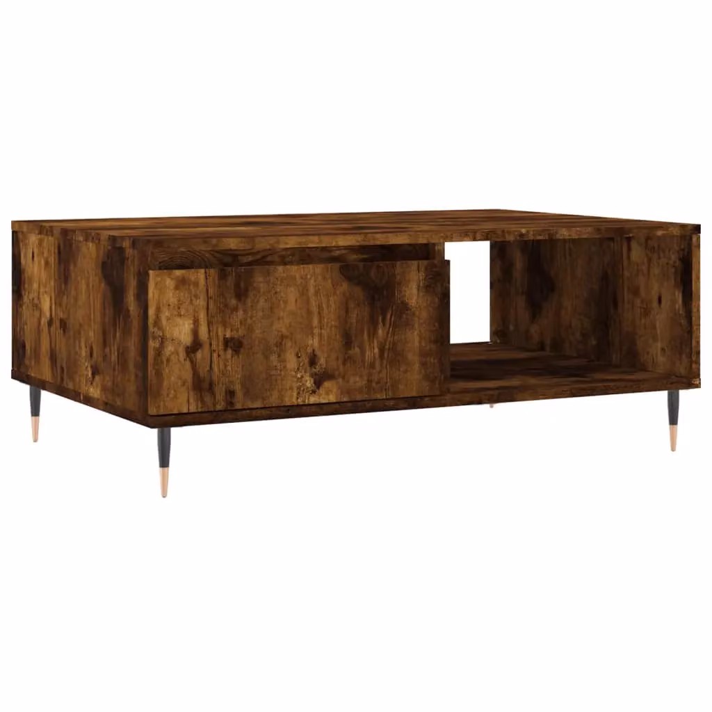 Berkfield Home Smoked Oak Coffee Table in Brown, W/D/H: 90 x 60 x 35 cm – 2