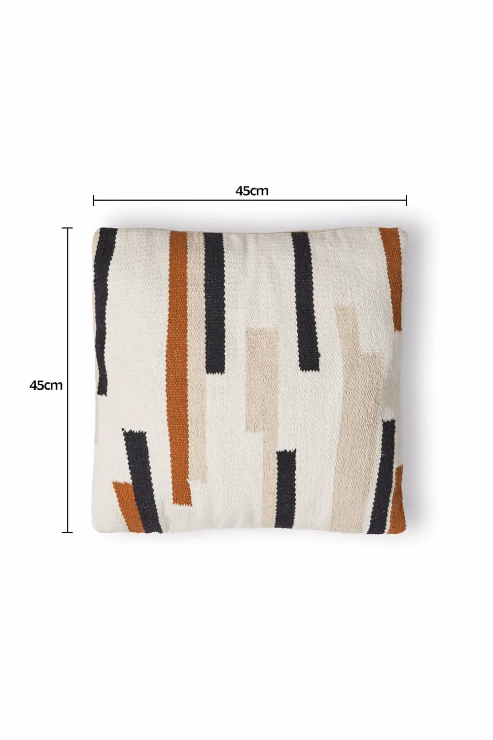 BHS Multicolour and White Striped Square Woven Cushion – 2