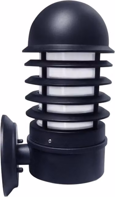 First Choice Lighting Mason Black Louvred Outdoor Wall Light – 1