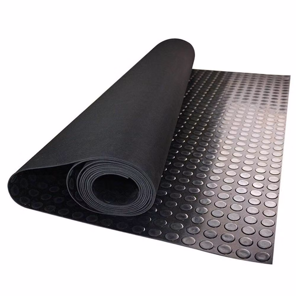 EONLION Black Anti-Slip Rubber Garage Flooring Sheeting Matting Rolls, W: 100 cm, D: 50 cm – 3