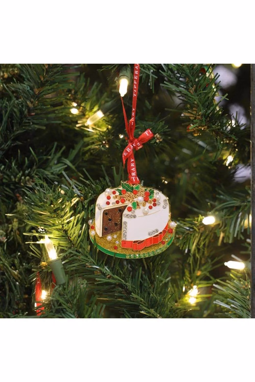 Tipperary Sparkle Christmas Cake Ceramic Hanging Decoration in White and Multicolour – 2