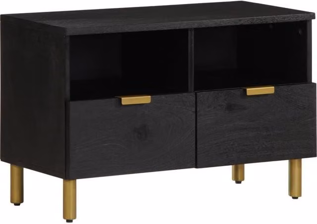 Berkfield Home Industrial TV Cabinet in Black, W/D/H: 70 x 33 x 46 cm