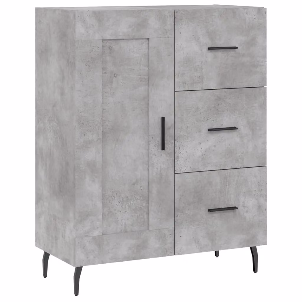 Berkfield Home Modern Sideboard in Concrete Grey, W/D/H: 69.5 x 34 x 90 cm – 2