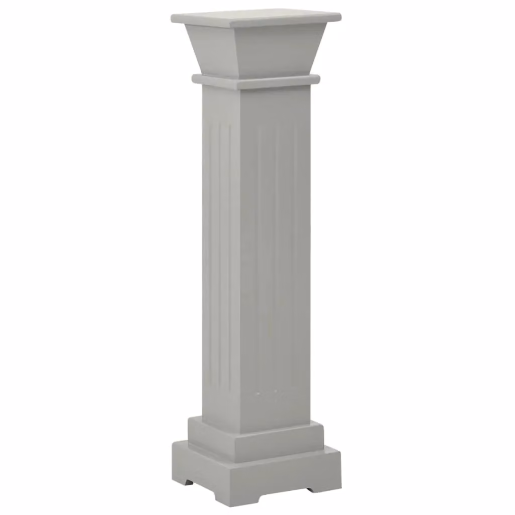 Berkfield Home Classic Square Pillar Plant Stand, Grey MDF, W/D/H: 17 x 17 x 66 cm – 2
