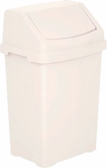 PAWNORA Beige 50 Litre Square Swing Dustbin with Plastic Lid, H 66.5 x W 40.0 cm