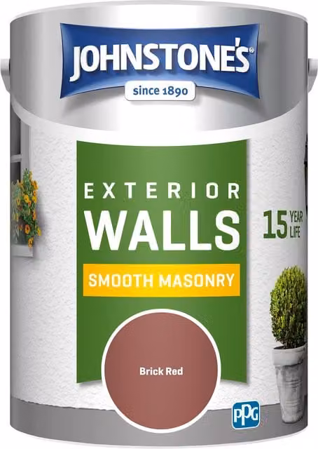 Johnstone's Smooth Masonry Paint in Red, 5l