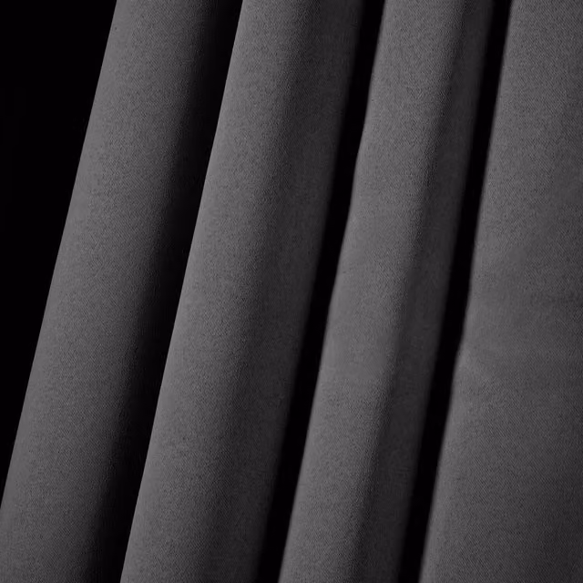 OHS Pair of Plain Grey Thermal Eyelet Blackout Curtains, W: 167 cm, H: 182 cm – 4