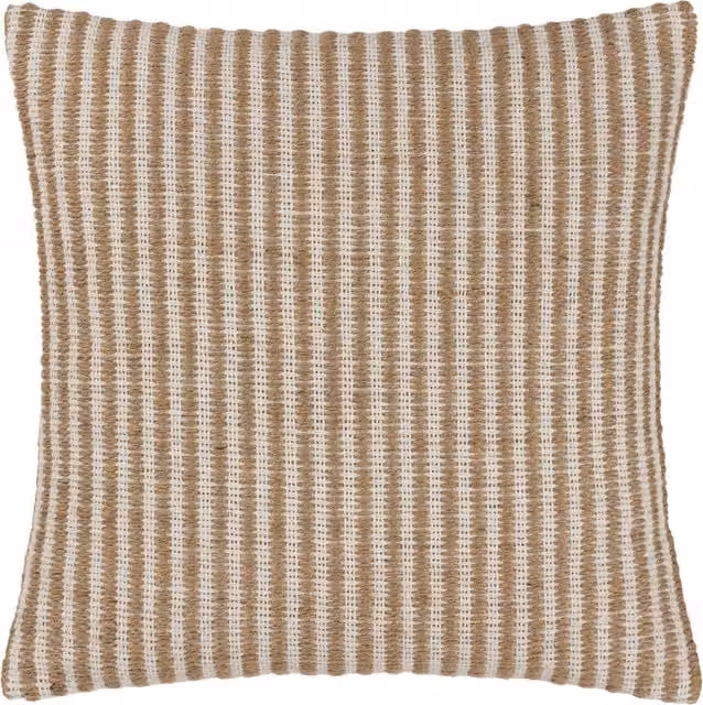 Make it a Home Organik Stripe Woven Square Cushion in Beige and Yellow