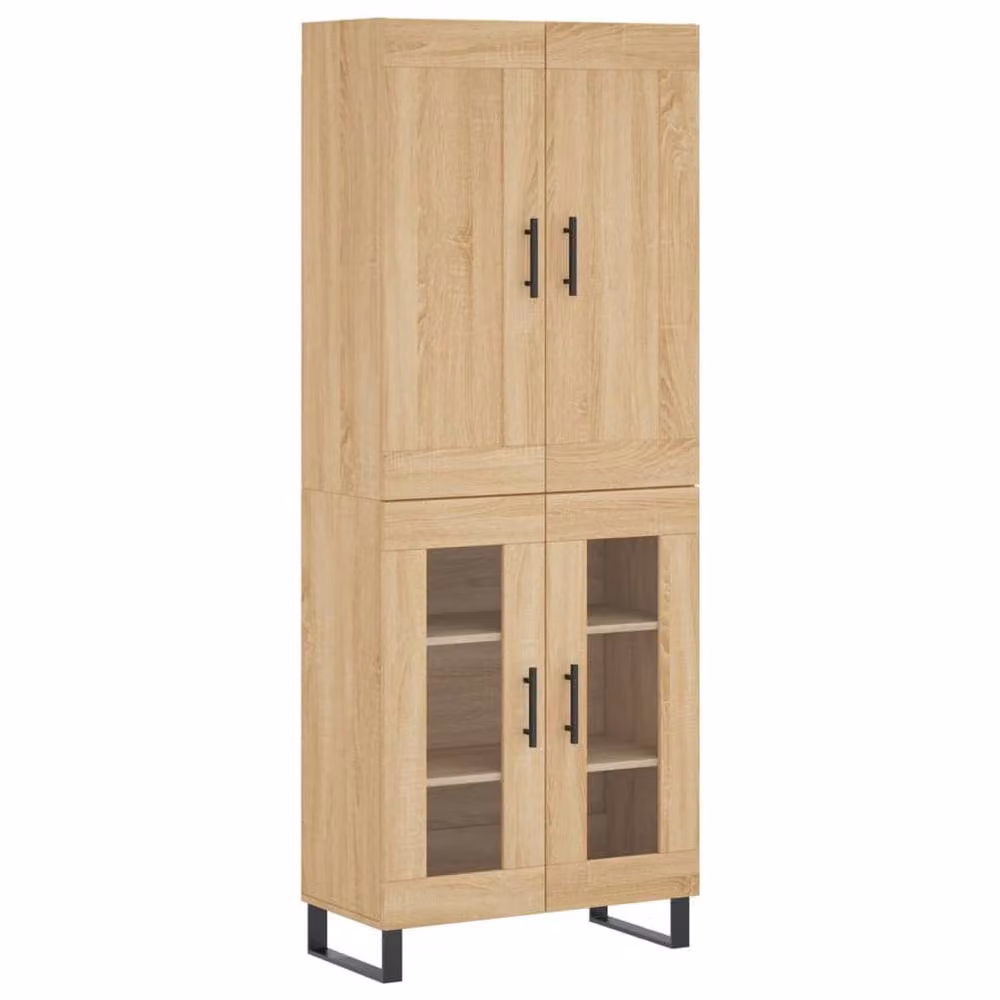 Berkfield Home Sonoma Oak Highboard in Brown, W/D/H: 69.5 x 34 x 180 cm – 2