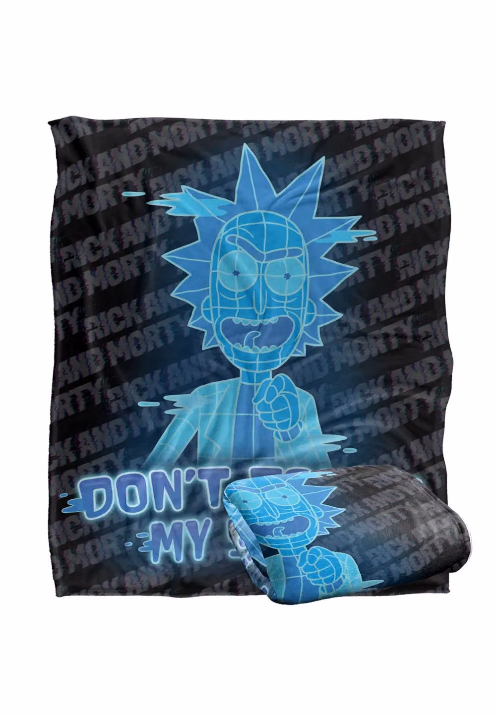 Warner Brothers Rick & Morty Officially Licensed Silky Touch Super Soft Fluffy Throw Blanket, White and Multicolour, W: 152 cm, D: 127 cm – 2