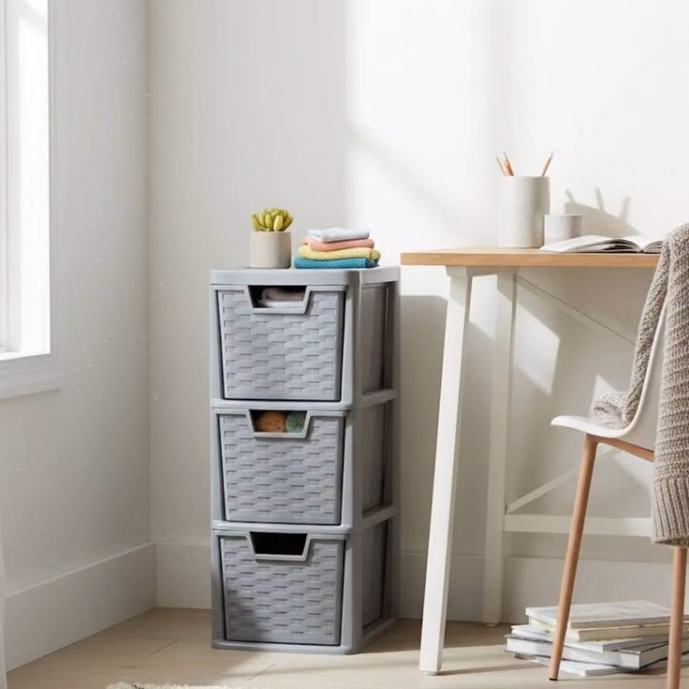 FORGEVIO 3 Tier Medium Freestanding Storage Drawer in Grey – 3