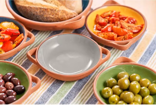 Dexam Sintra Small Glazed Stoneware Tapas Dish Set of 2 in Multicolour