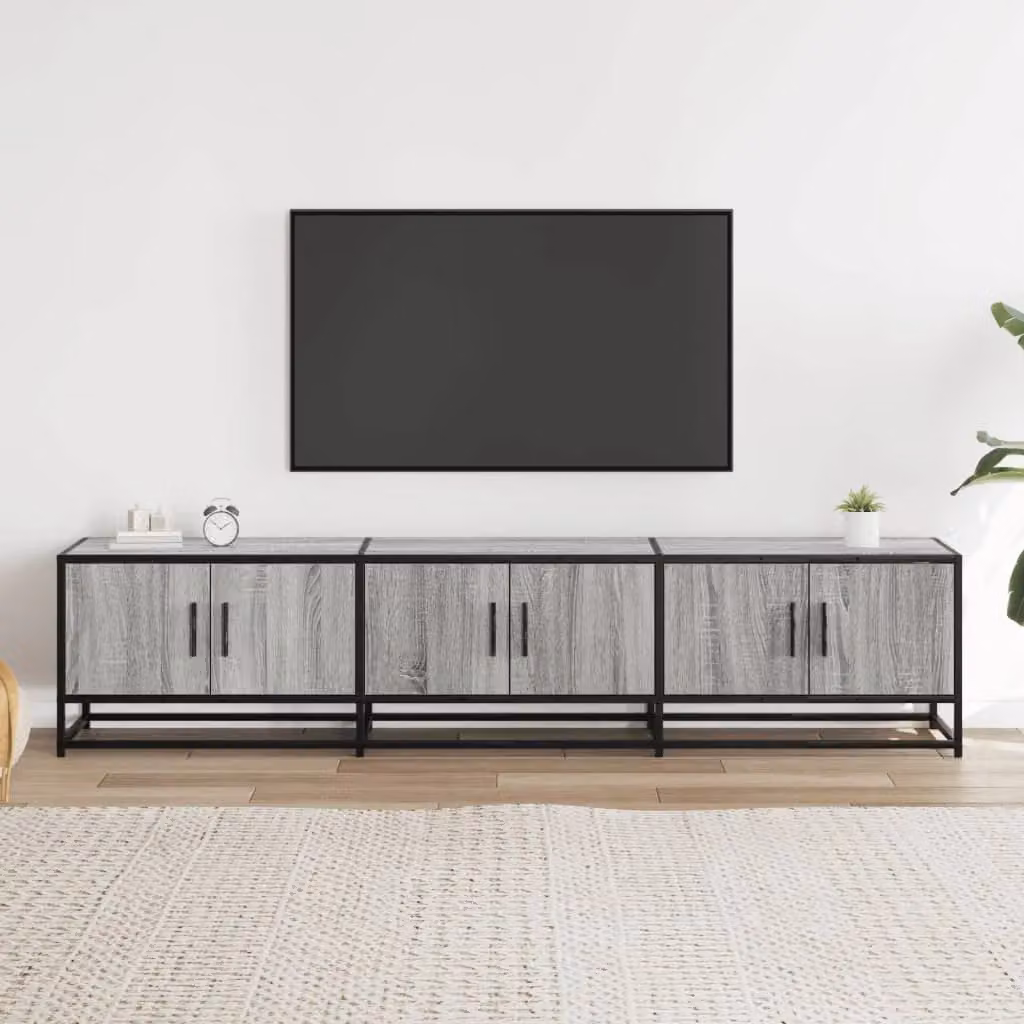 Berkfield Home Grey Sonoma TV Cabinet in Engineered Wood, W: 180 cm, D: 41 cm, H: 35 cm – 3
