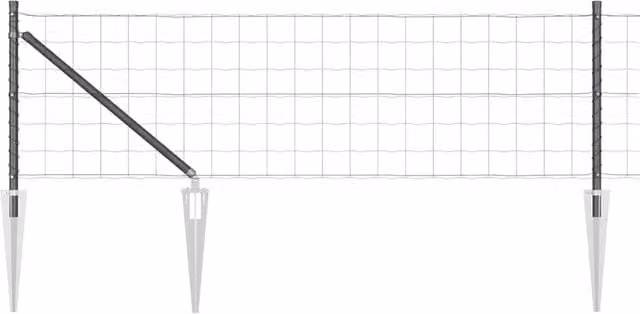 Berkfield Home Euro Fence with 7 Spike Posts, Galvanised Steel, Grey/Silver, 0.8 x 10 m – 1