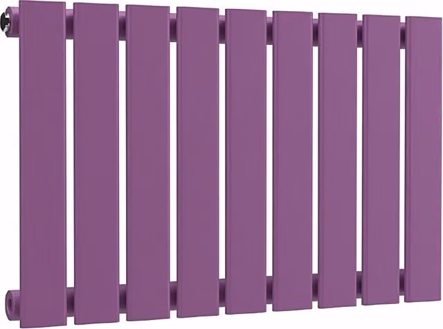 Lux Heat Single Flat Horizontal Steel Radiator in Purple, W: 630 mm, H: 400 mm