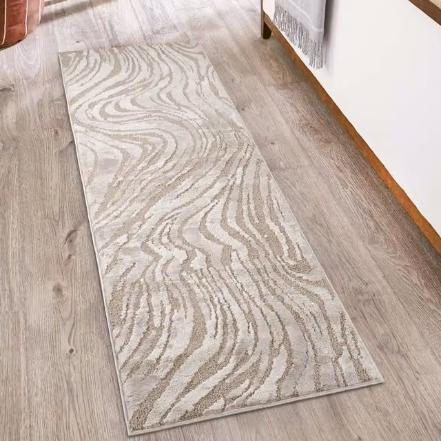 Desire Rugs Hamilton Modern Metallic Sheen Area Rug in Mocha with Marble Inspired Stone Look Design, W: 220 cm