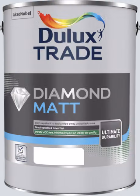 Dulux Diamond Matt Water Based Paint in Frosted Steel Grey, 5 l
