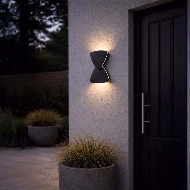 Eglo Pedersano Outdoor LED Wall Light, Black, IP44, Up/Down Lighting