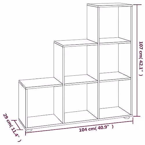 vidaXL Staircase Bookcase in Brown Oak, Modern Open Back Engineered Wood Design – 2