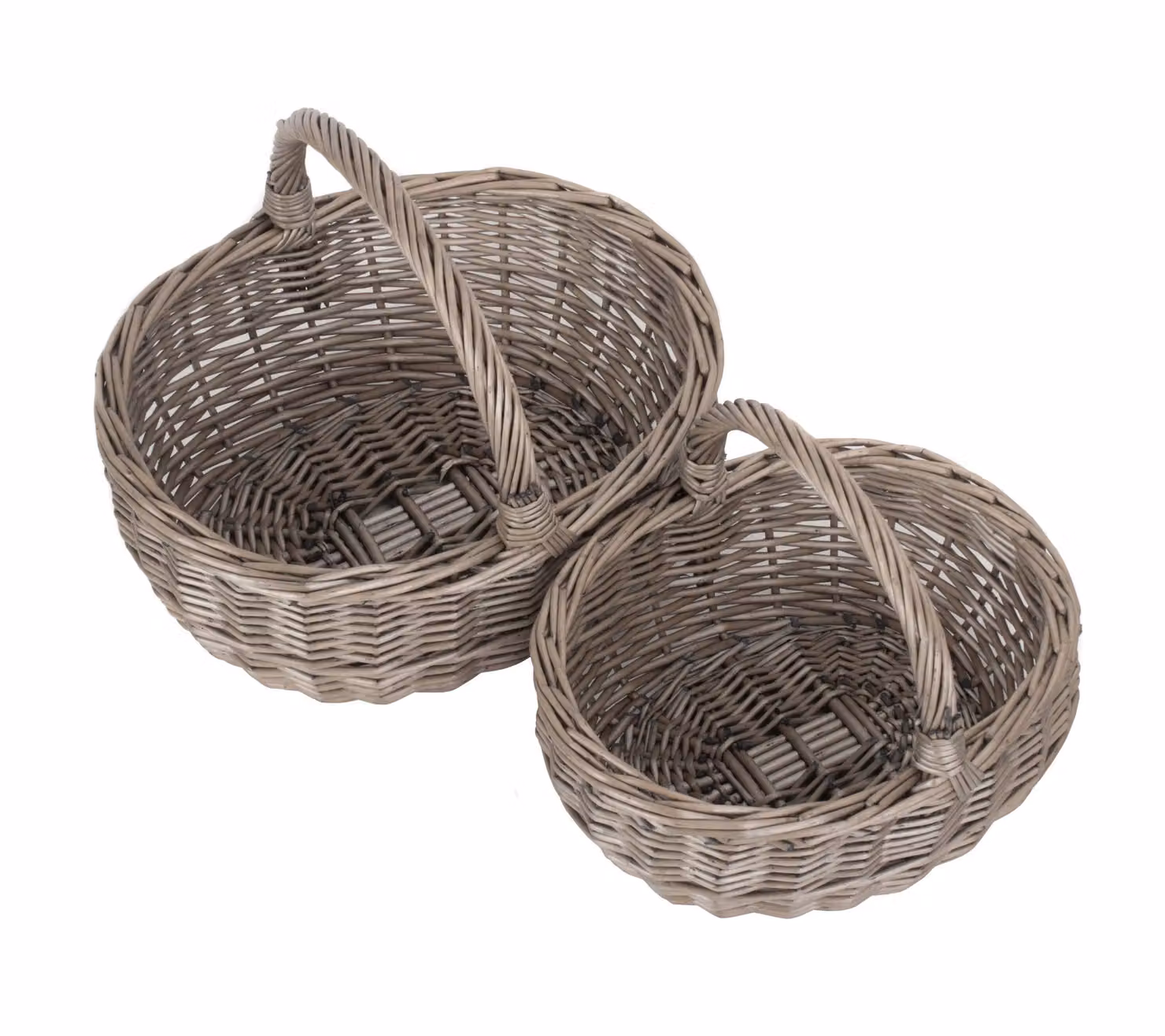 Red Hamper Set of 2 Unlined Wicker Baskets in Grey and Red with Antique Wash Finish – 2