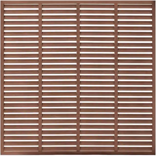 Berkfield Home Louver WPC Fence, Brown, W: 180 cm, H: 180 cm – 1