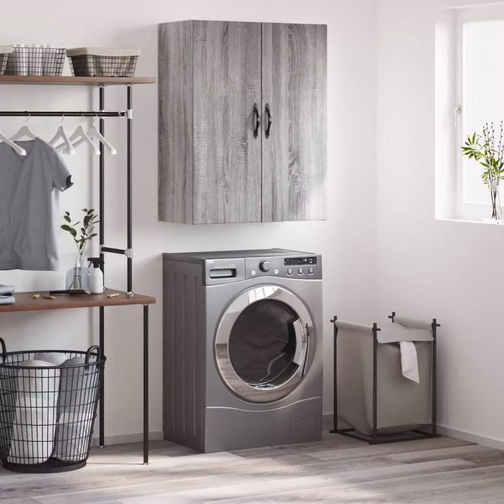 Berkfield Home Wall Mounted Grey Sonoma Cabinet W/D/H: 69.5 x 34 x 90 cm – 2