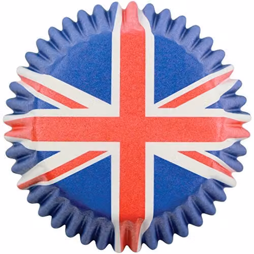 PME Mini Union Jack Baking Cases for Cupcakes, Pack of 100, Red, White and Blue